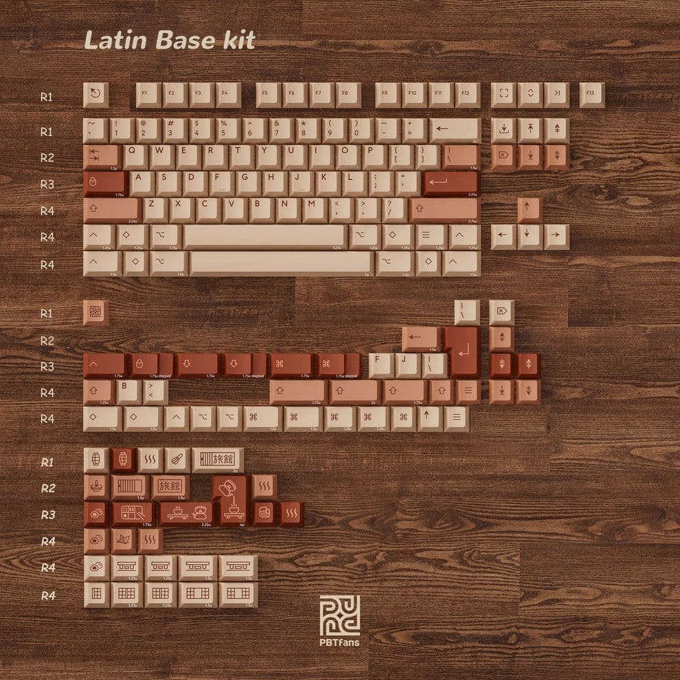 PBTFans kbdfans Ryokan キーキャップ 刻印の影が見える半透明デザインのキーキャップ「PBTfans X-Ray