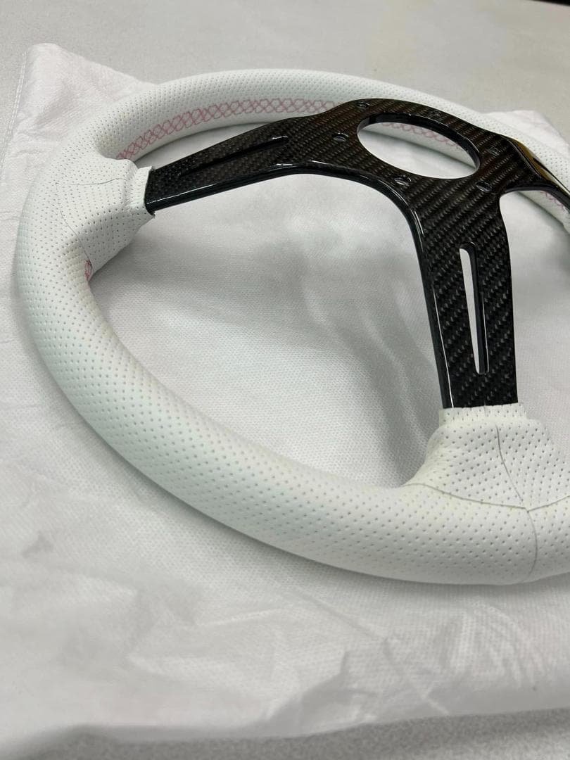 ステアリング ディープコーン ホワイト リアルカーボン 未使用 USDM