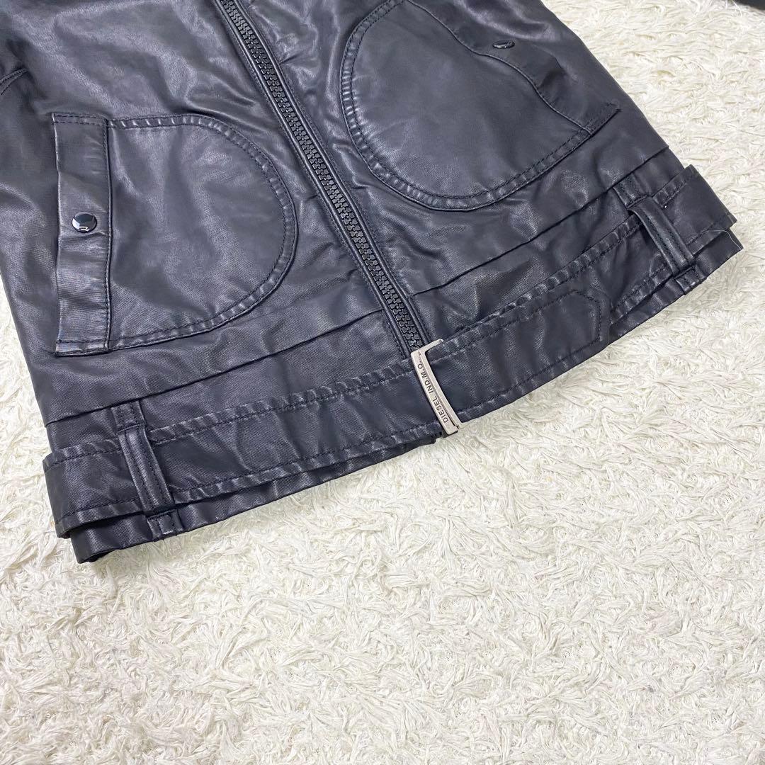 美品 ディーゼル ライダース ハイネック ブルゾン コーティング