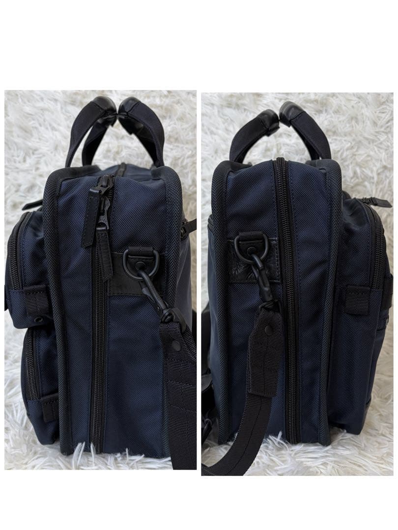 新品同様】現行 PORTER×αGEL 2way ビジネスバッグ ネイビー