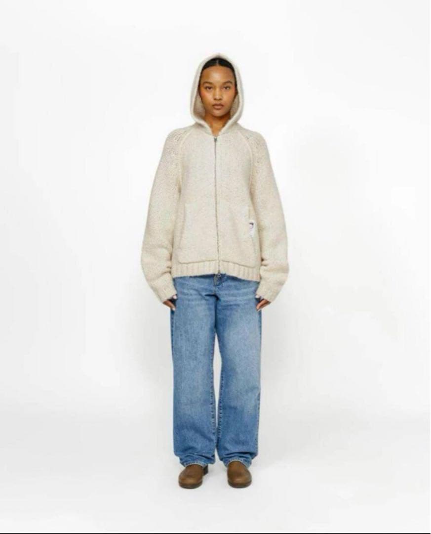 STUSSY CHUNKY KNIT ZIP HOODIE - メルカリ