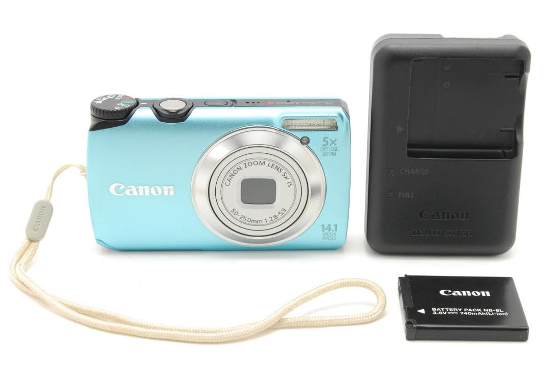Canon PowerShot A3200 IS 水色 動作確認済み Canon PowerShot A3200 IS 14.1MP Digital Point & Shoot Camera Blue