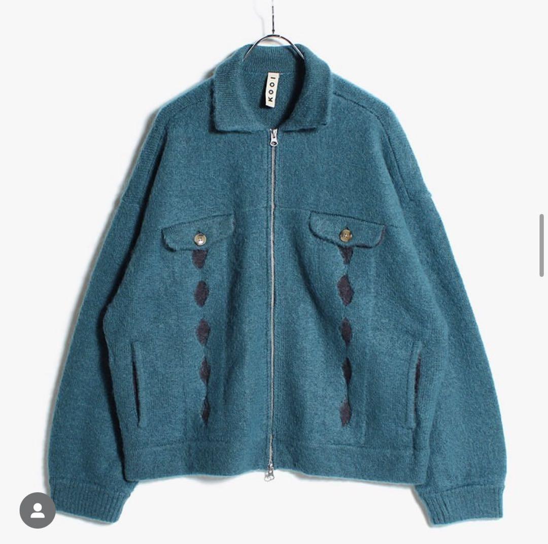 印　KOOI 23aw モヘアウールニット ジップアップジャケット OVERSIZE ZIP CARDIGAN -2.COLOR- | IN ONLINE STORE