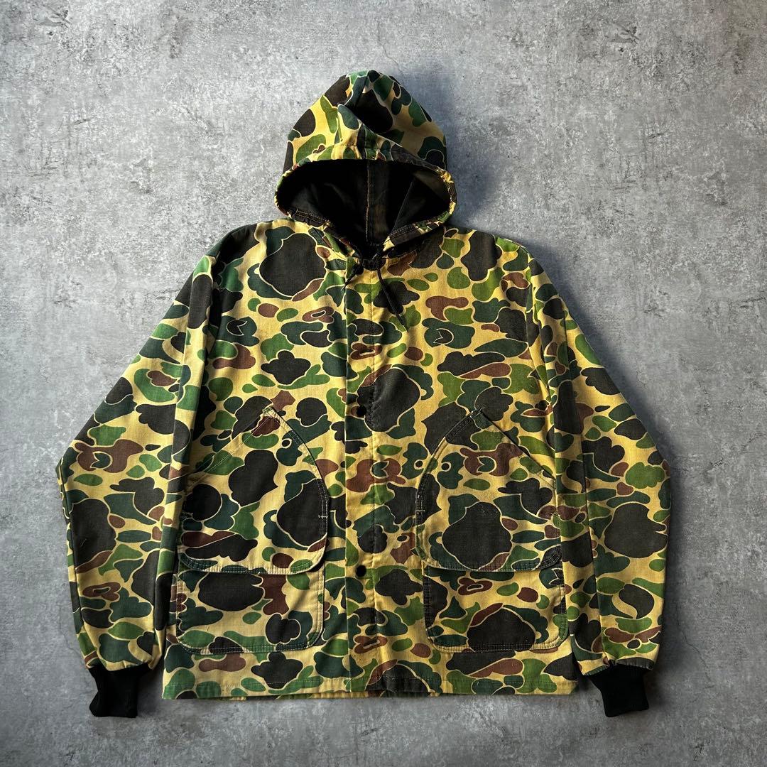 70s80s ダックハンターカモ柄ハンティングジャケット/パーカー