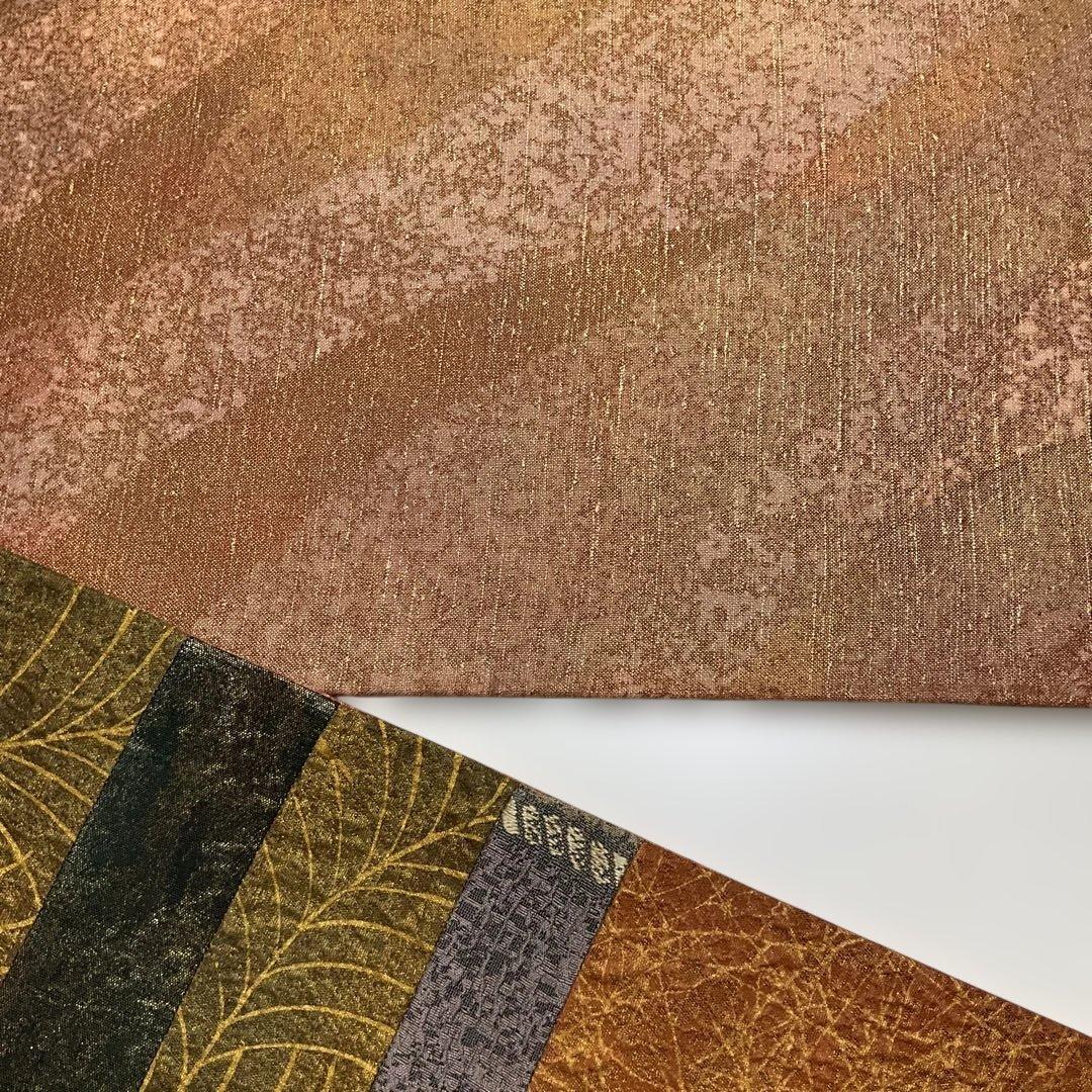 No.2848 未使用シリーズ正絹きりばめ大島紬袋帯 証紙 美品 - メルカリ