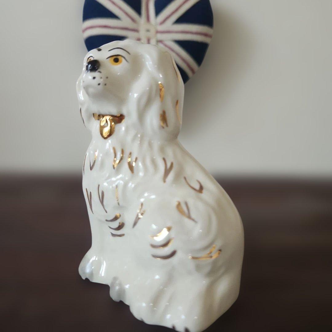 イギリス アンティーク スタッフォードシャードッグ マントルピース