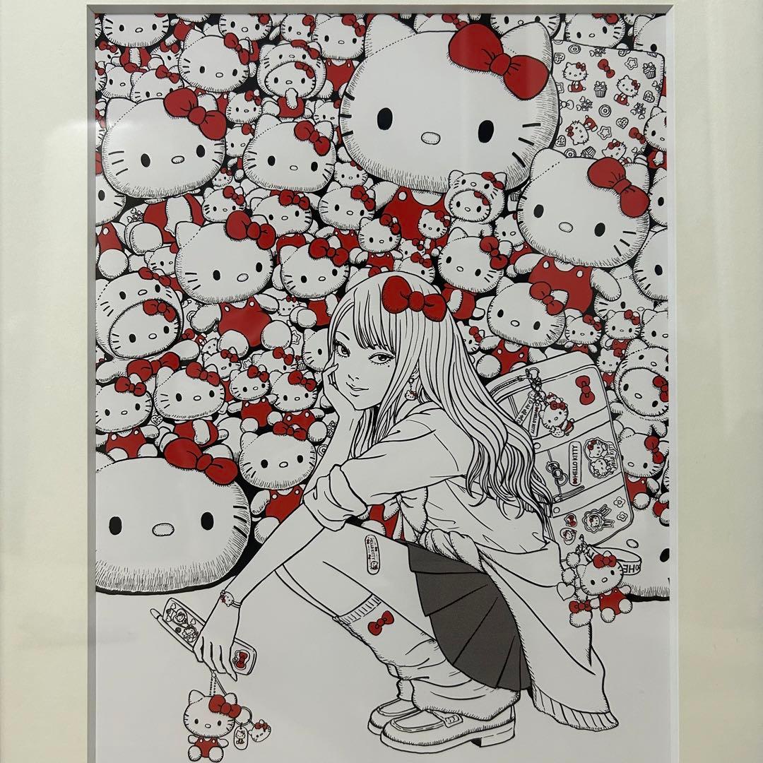 伊藤潤二×サンリオキャラクターズ 複製原画 ギャル富江×ハローキティ