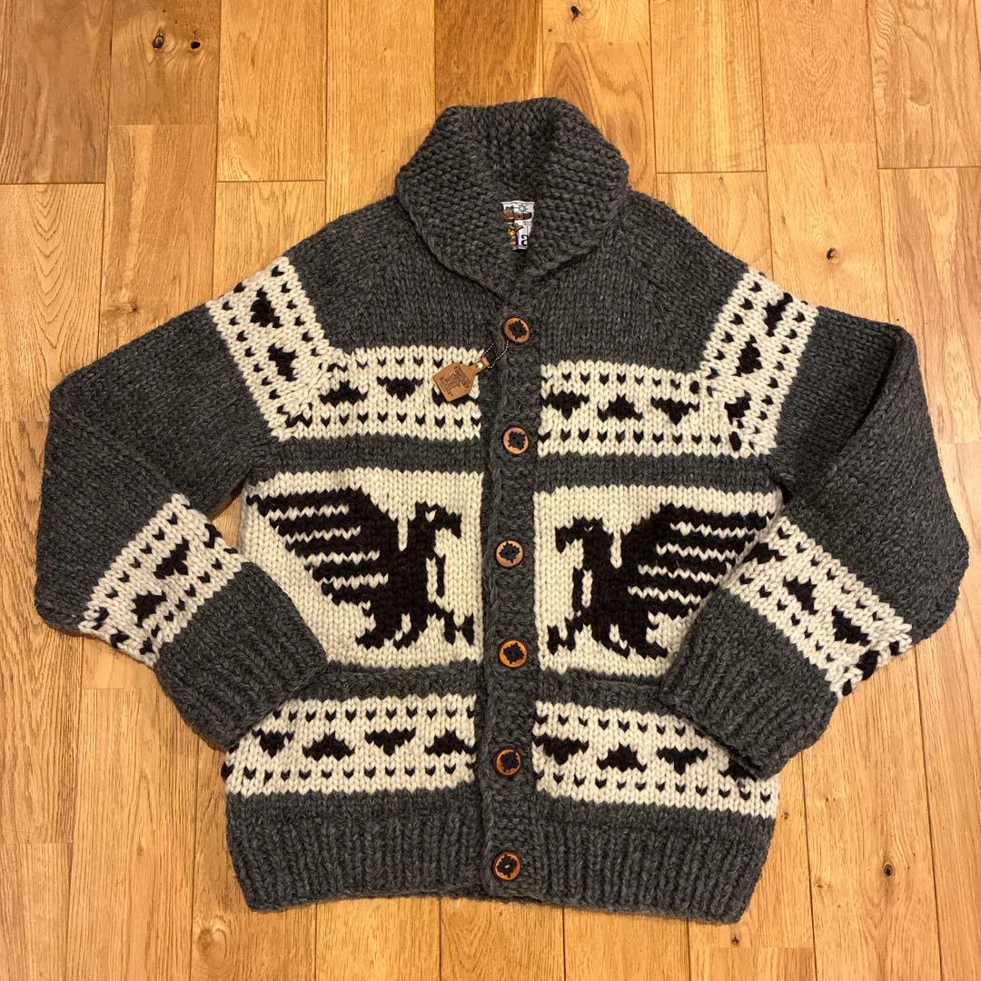 Knitata ビンテージモデル　エンブレム柄 カーディガン　カナダ製 Knitata ビンテージモデル エンブレム柄 カーディガン カナダ製 90s