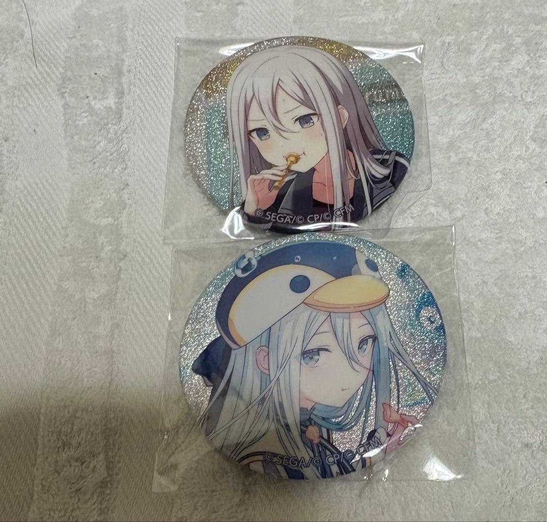 プロセカ グリッター缶バッジ2点 宵崎奏 水族館 45.46B 特訓前後