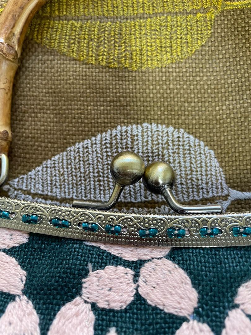 ミナペルホネン＊バンブーがま口バッグ