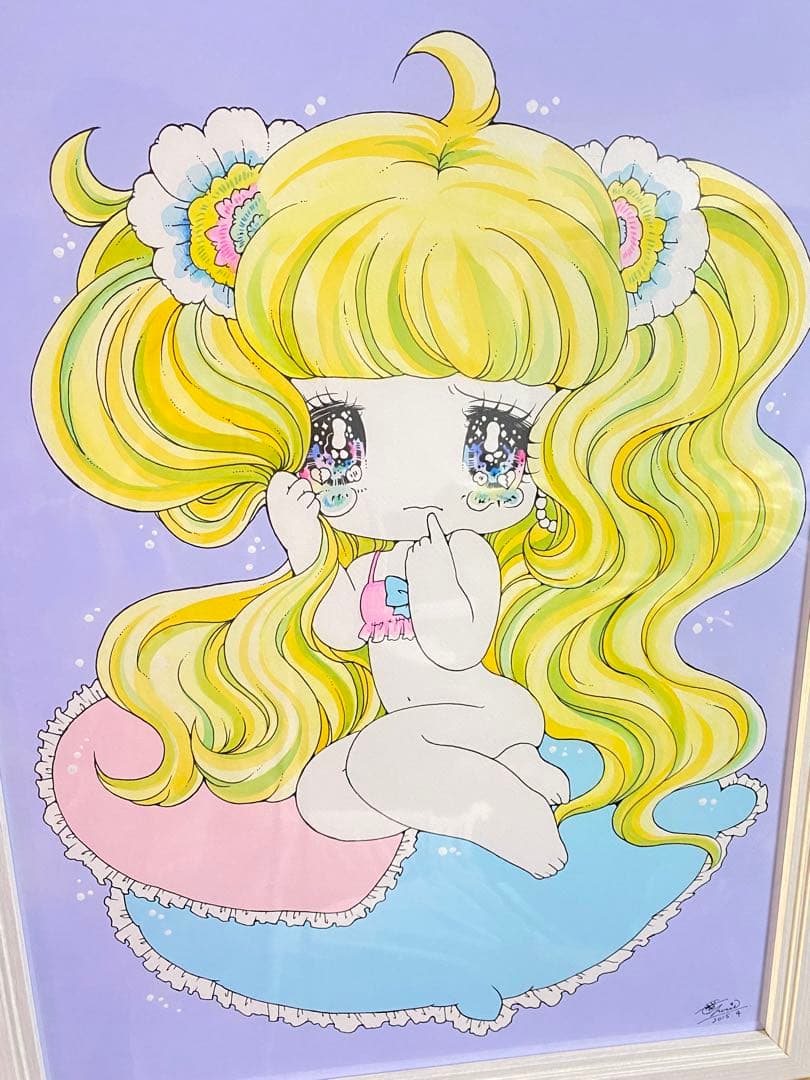 せきやゆりえ　キラキラおめめのおんなの子　原画