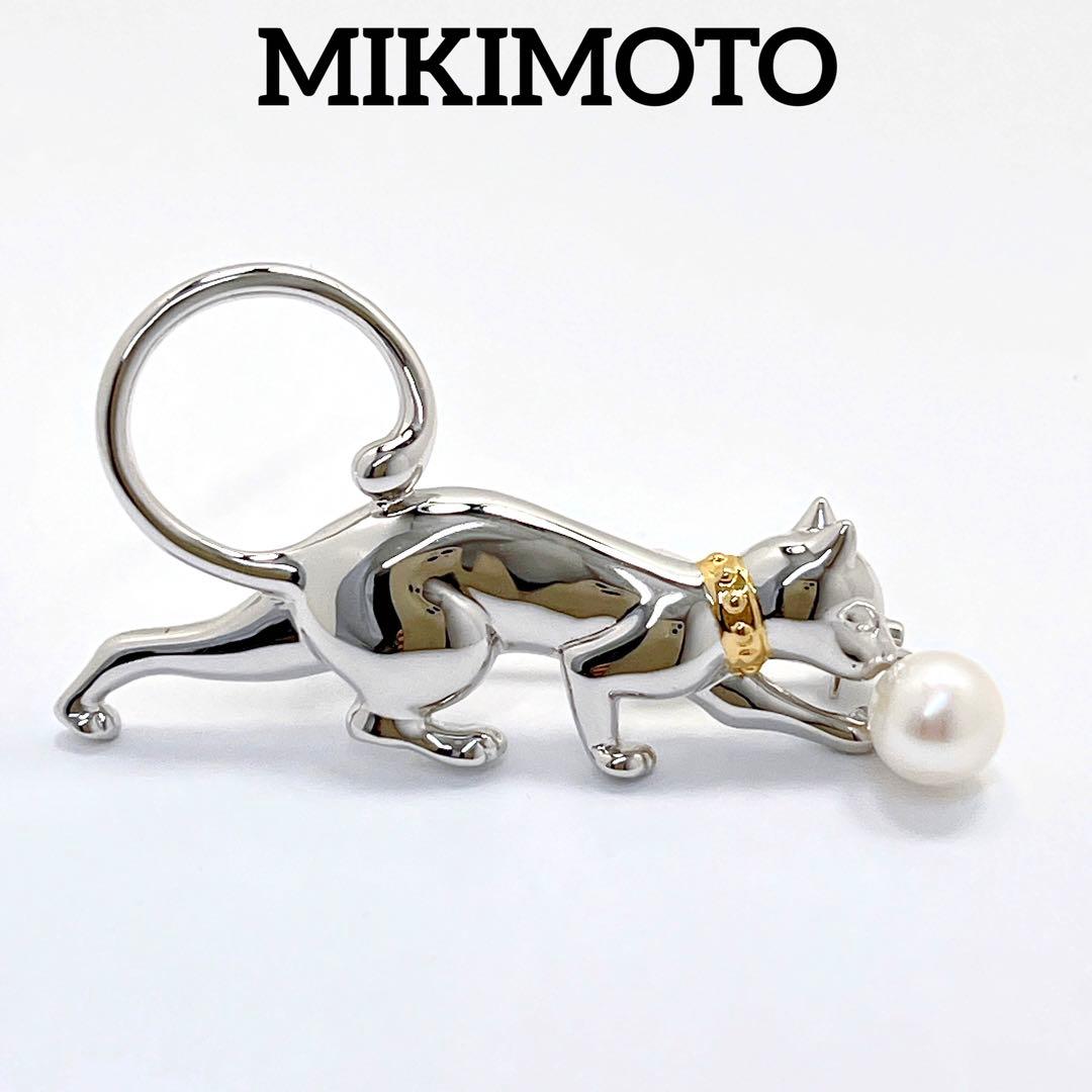 【未使用品】MIKIMOTOミキモト パール　ブローチ　コサージュ　猫 MIKIMOTO - 【希少】ミキモト ブローチ コサージュ パール シルバー