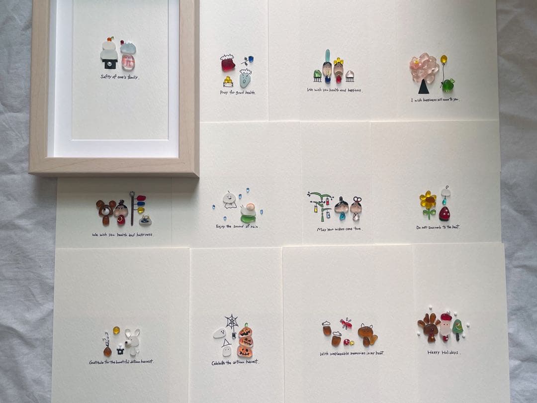 シーグラスアート　12か月カレンダー　　　　S-174 オーダーページ☆図鑑 ミニチュア インテリア シーグラスアート