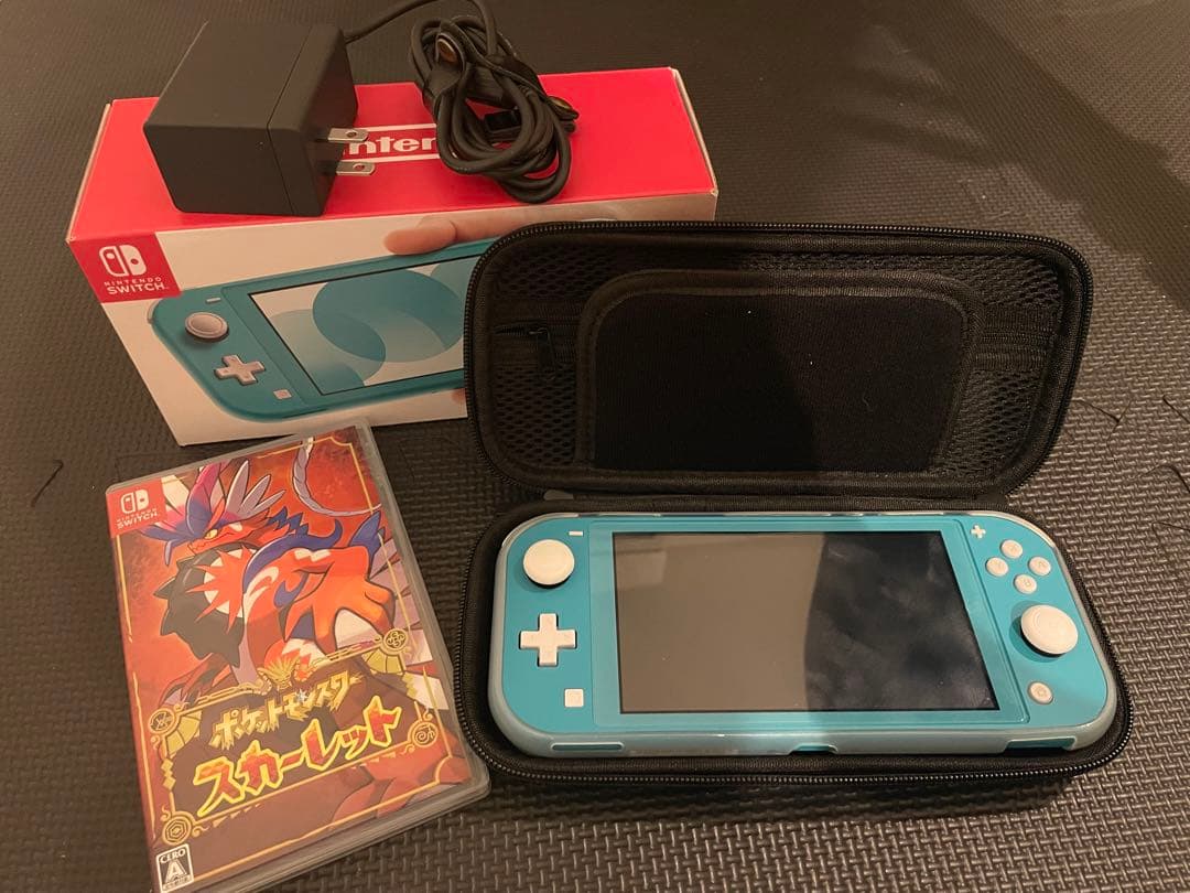 Switch Lite ターコイズ 本体及びカセット、充電器