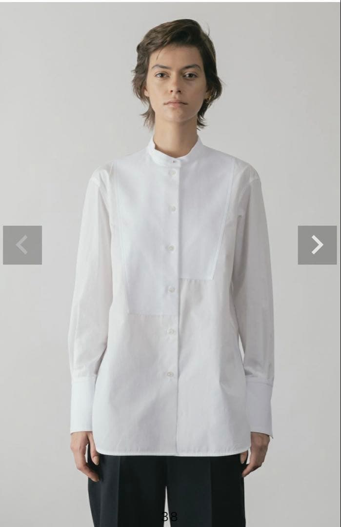 CINOH ASYMMETRIC BOSOM SHIRT 白シャツ　38 ASYMMETRIC BOSOM SHIRT | CINOH