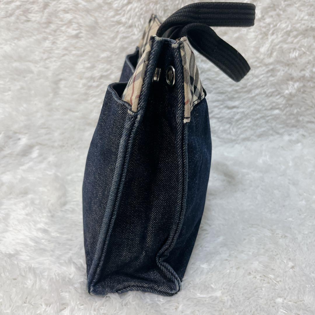 美品✨バーバリー ブルーレーベル デニム ノバチェック トートバッグ