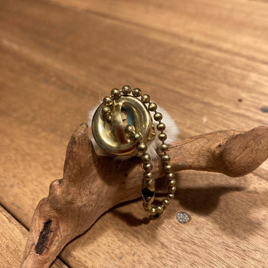 USA製 ビンテージラビットフットキーチェーン ラッキーチャーム