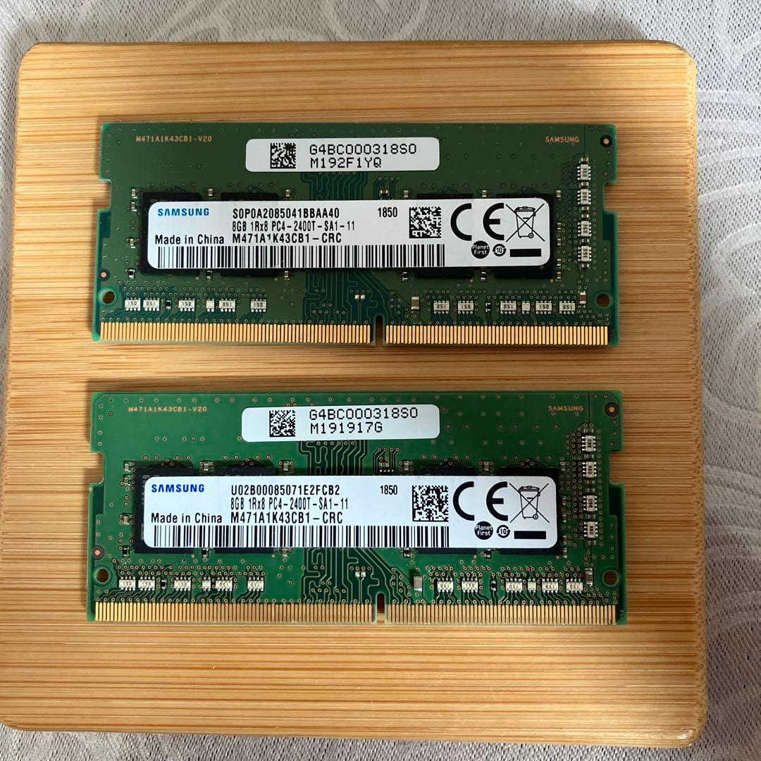 Samsung製ノートDDR4 8GBメモリ2枚 計16GB、2400T規格 - メルカリ