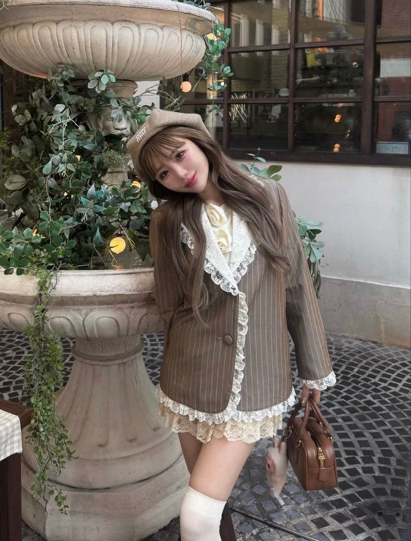 treat ürself Retro lace jacket gray - メルカリ