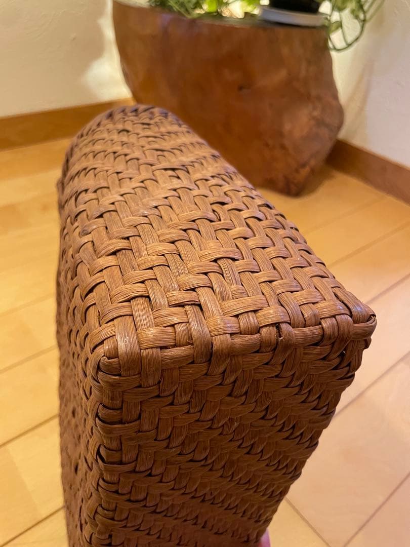 国産 信州山葡萄籠バッグ 内布付き 網代編み 保護猫支援