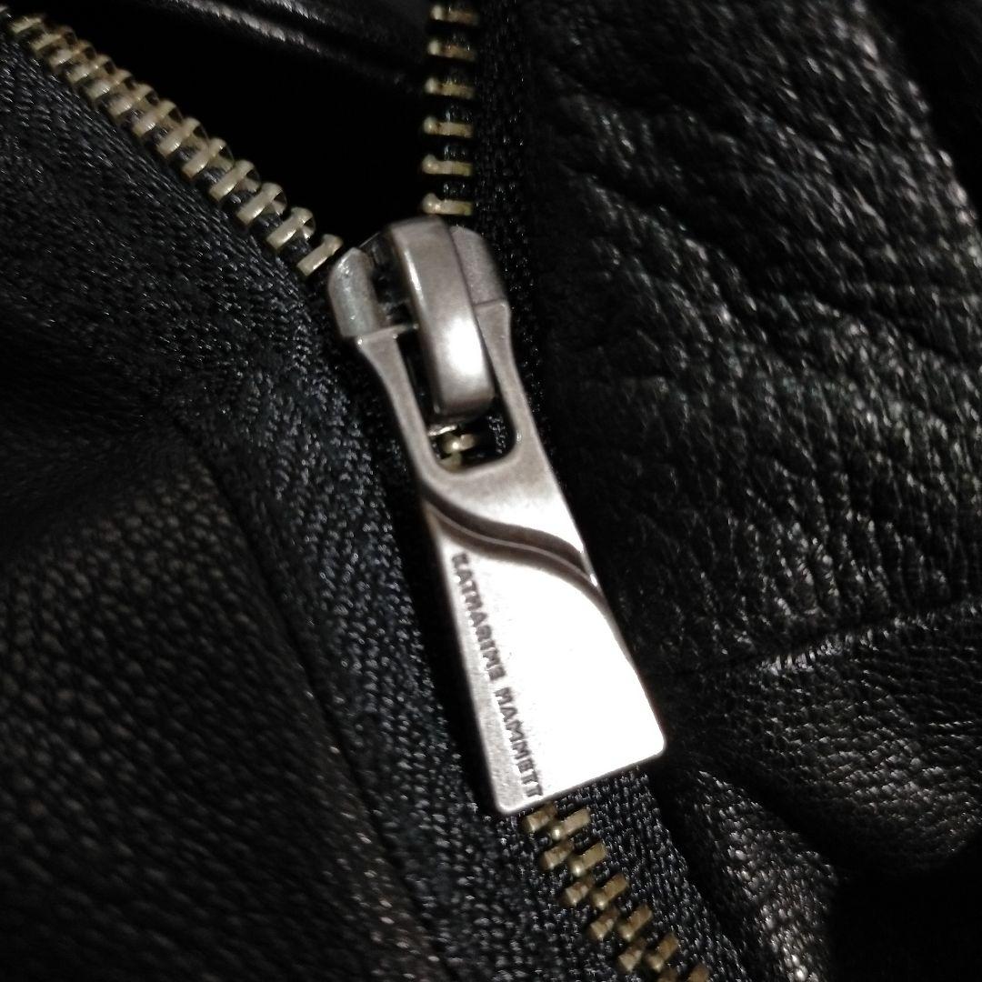 激レア キャサリンハムネット レザー ライダース ジャケット ヤギ革