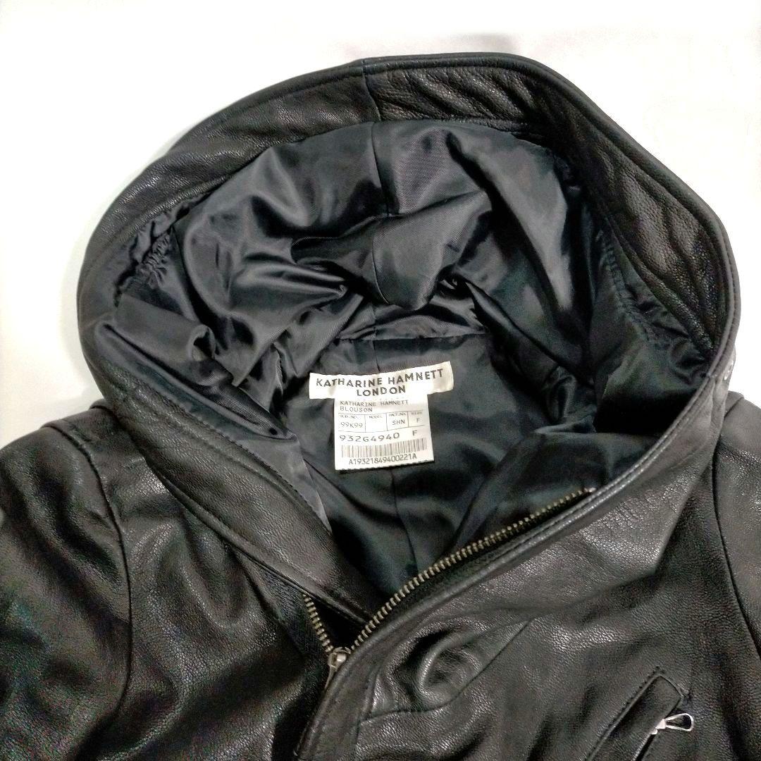 激レア キャサリンハムネット レザー ライダース ジャケット ヤギ革