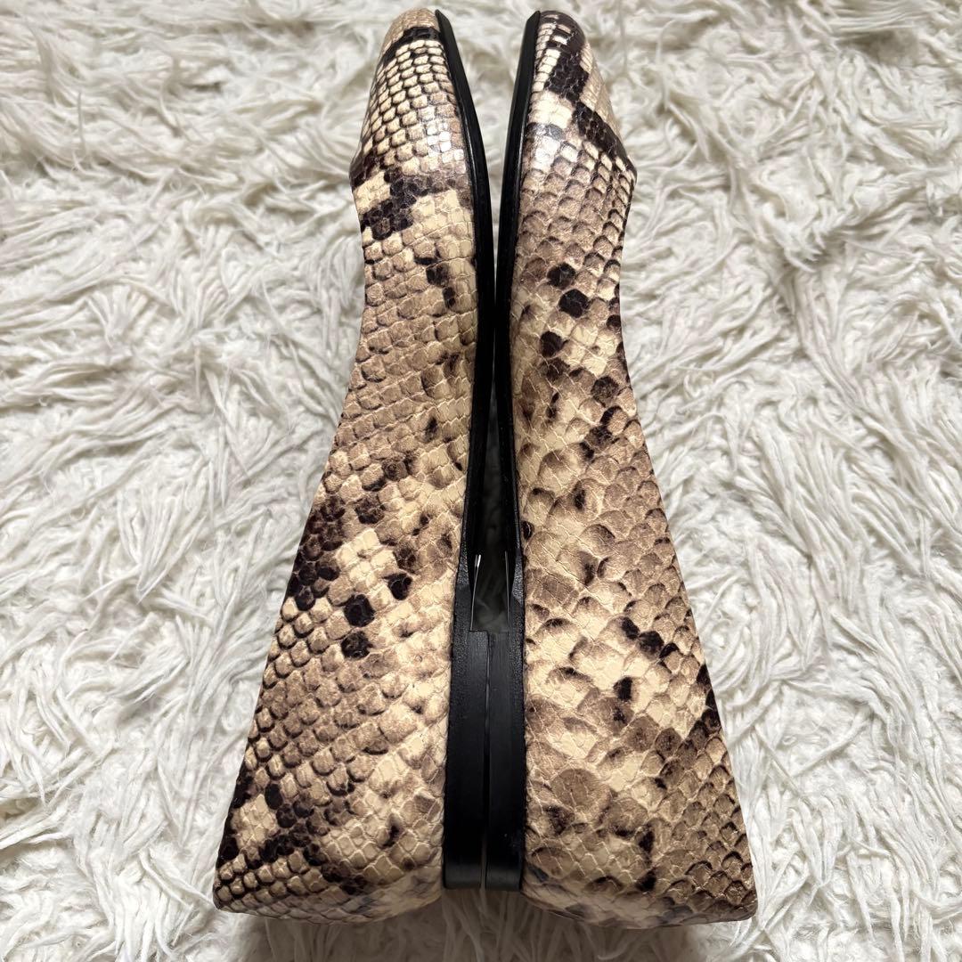 極美品 FABIO RUSCONI パイソン パンプス フラットシューズ 36