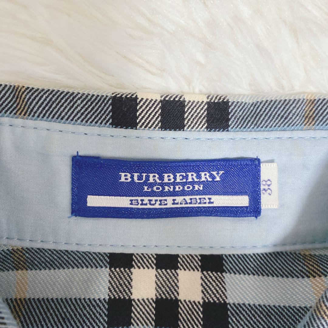 希少美品 バーバリーブルーレーベル ノバチェック シャツワンピース