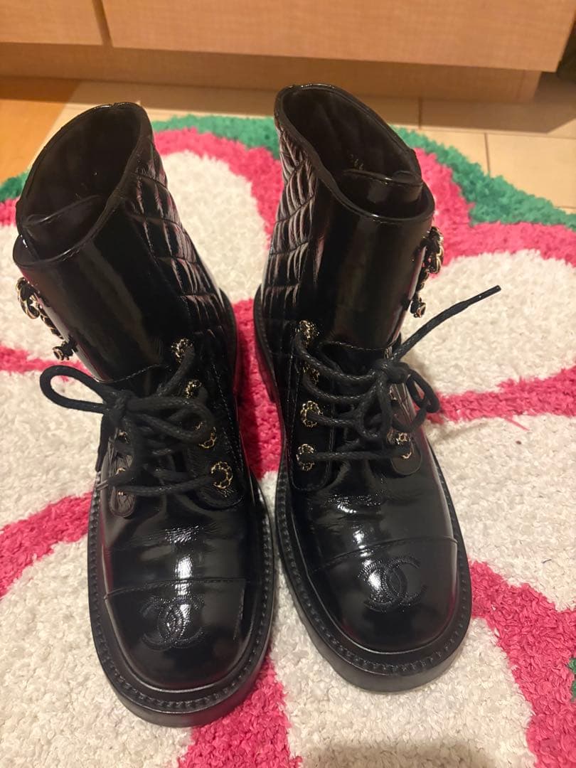 CHANEL シャネル キルティングブーツ ココマーク ショートブーツ 23