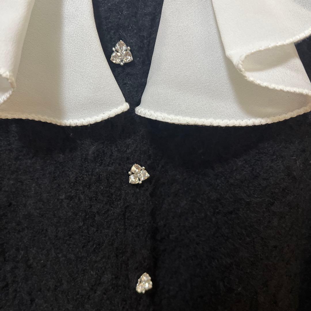 CELFORD フリルカラー付きビジューカーディガン - メルカリ