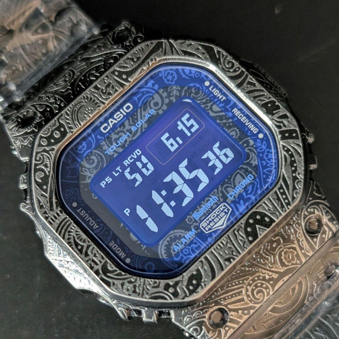 美品 G-SHOCK 電波ソーラー Bluetooth ペイズリー柄フルメタル - メルカリ