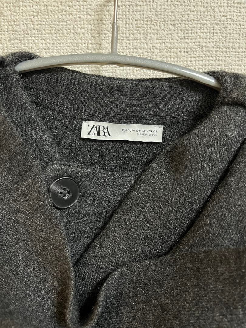 ZARA ショートニットコート アシンメトリースカーフ - メルカリ