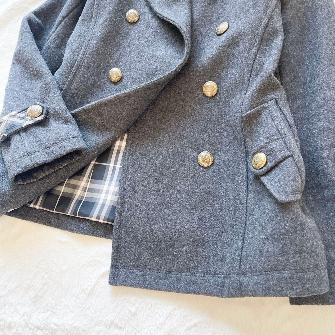 美品☆バーバリーブルーレーベル Pコート 金ボタン ナポレオンコート