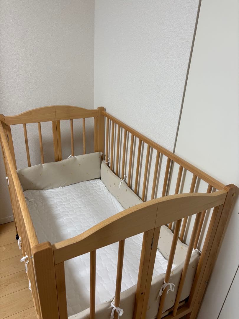 【現在Yuyaさん専用】ベビーベッド　ワンタッチハイベッド パル 石崎家具 石崎家具 日本製 ベビーベッド「ワンタッチハイベッド パル（B品