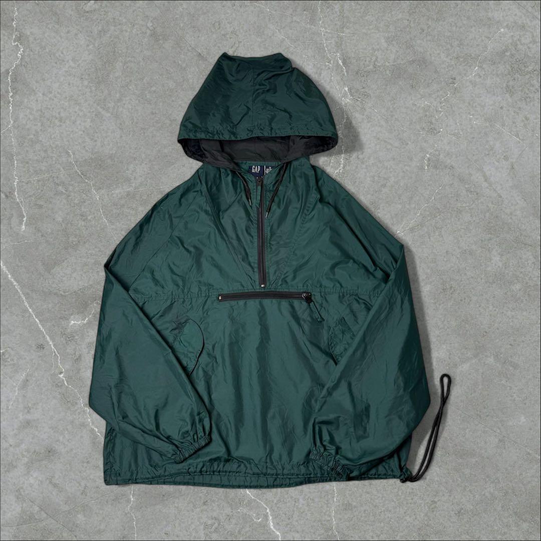 90s ロシア製 OLD GAP ナイロンアノラックパーカー グリーン 緑 - メルカリ