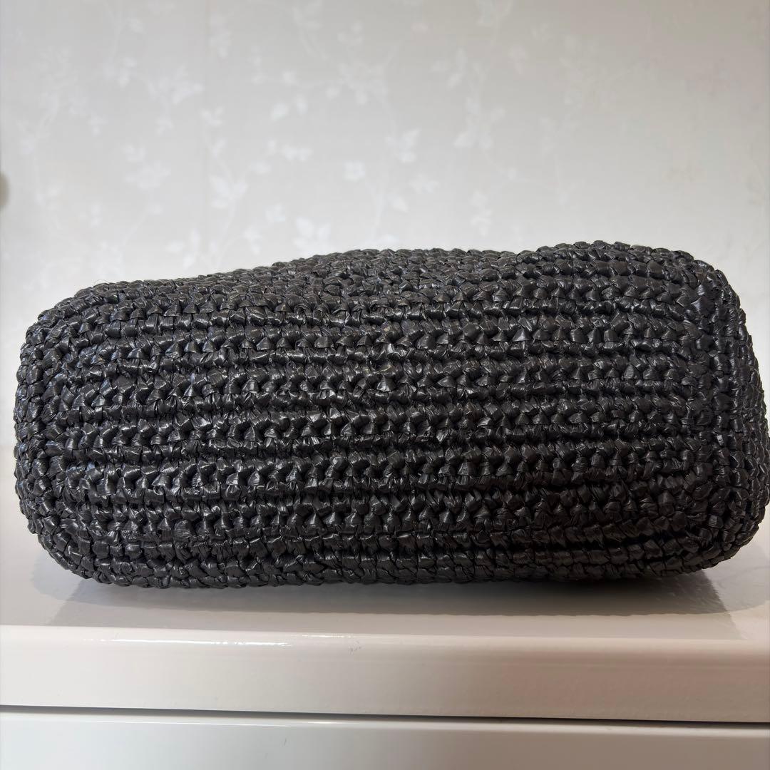 マリークワント クロッシェラフィアライク トート かごバッグ