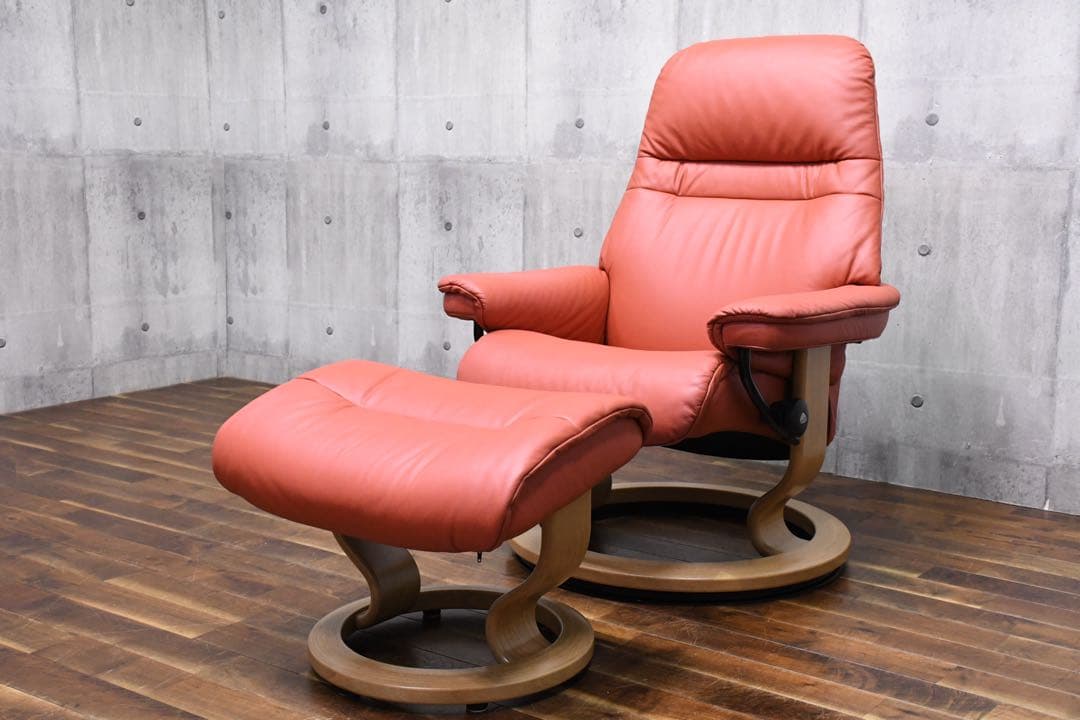 EJC10 美品 エコーネス ストレスレスチェア サンライズ M オットマン Stressless® Sunrise (M) クラシック オットマン付 | Recliners