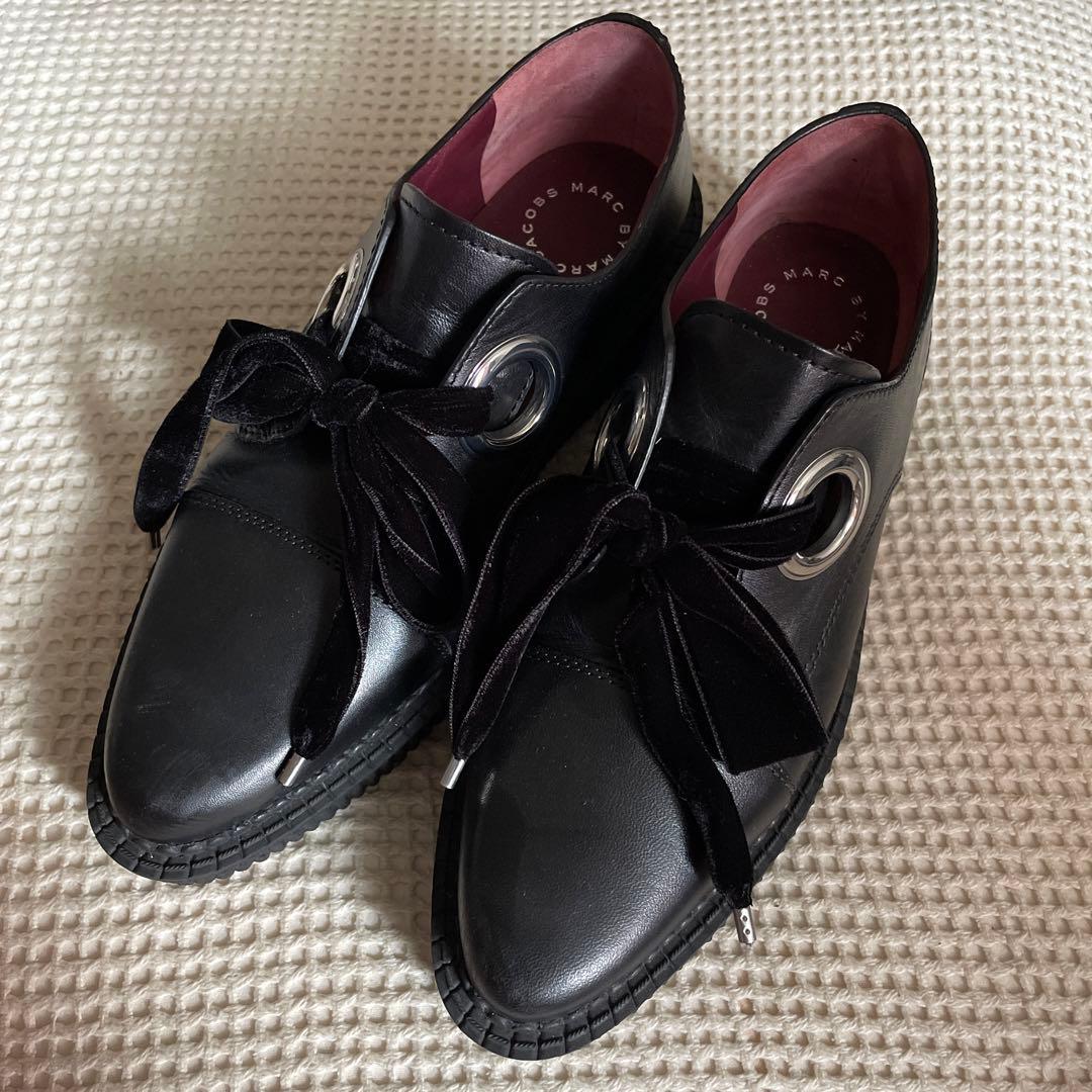 マークバイ　マークジェイコブス　リボン　ローファー 厚底　靴　シューズ　黒　37 MARC JACOBS(マークジェイコブス) 靴・シューズ(レディース