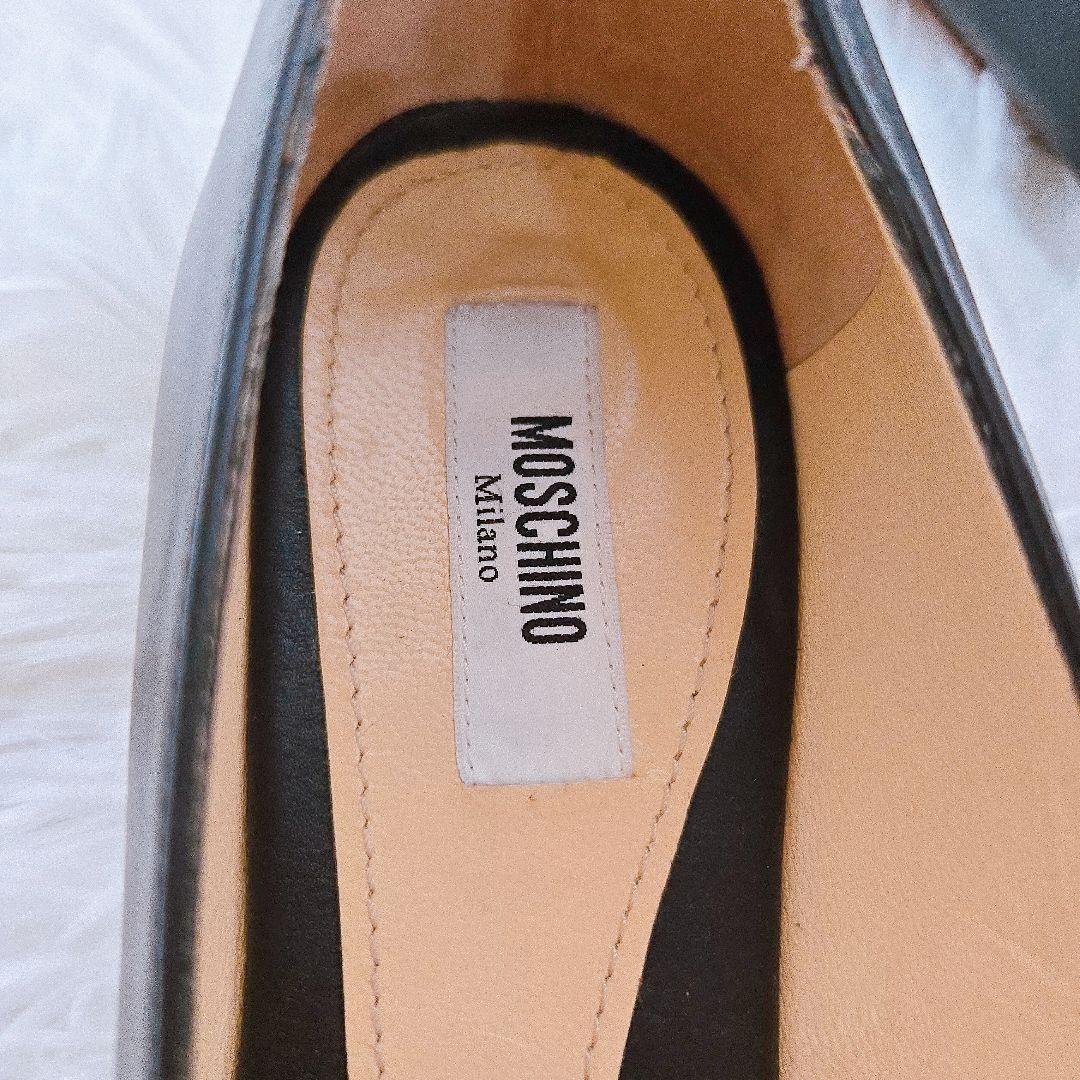 極美品 モスキーノ Moschino フラット バレエシューズ レザー 23cm