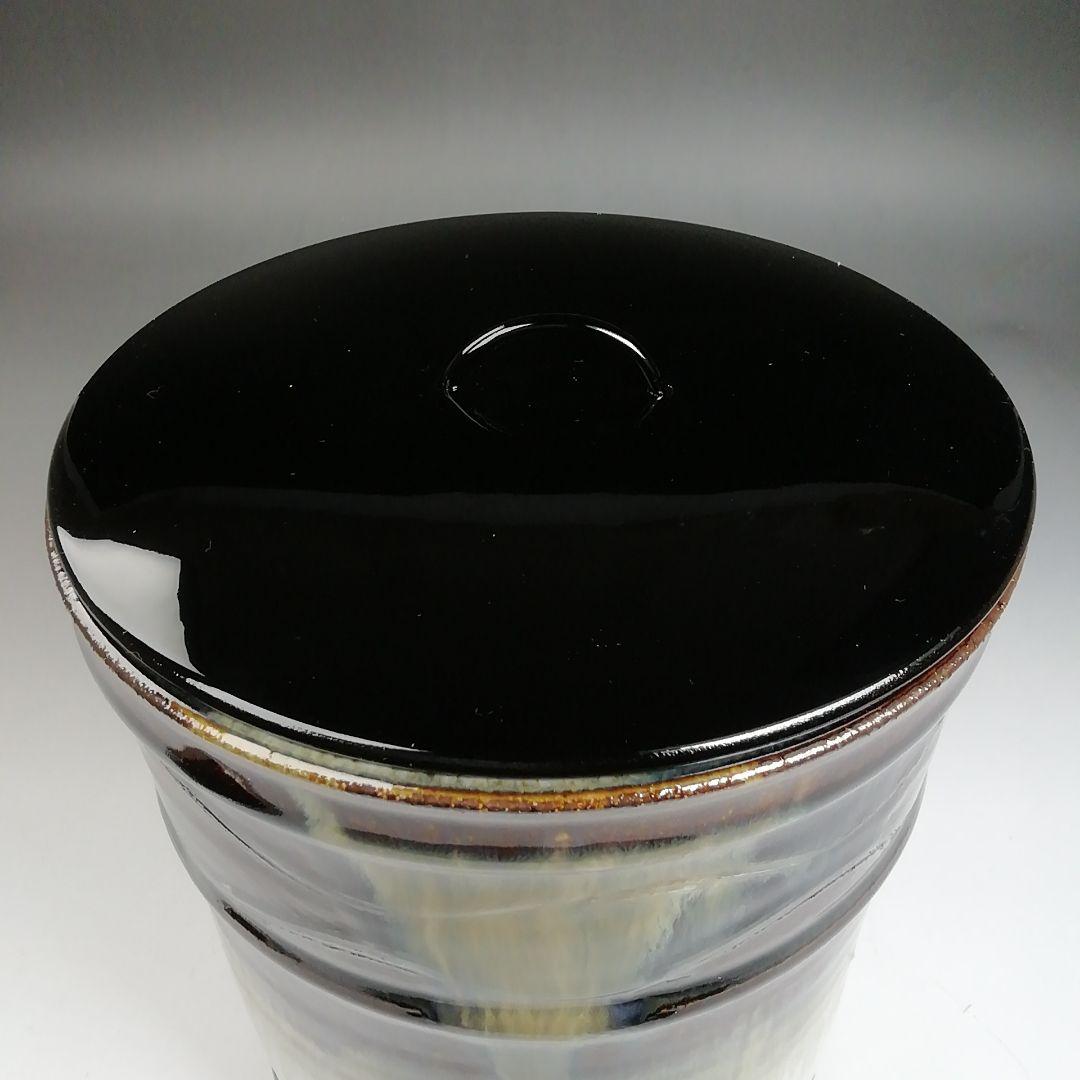 T955 水指 『朝鮮唐津 一重口水指』『加藤春永 造』 共箱 茶道具