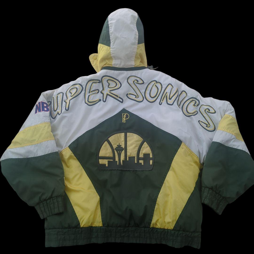 ユ*キ様 【希少】 NBA プロプレイヤー シアトルスーパー・ソニックス 中綿J 希少】 NBA プロプレイヤー シアトルスーパー・ソニックス 中綿JKT