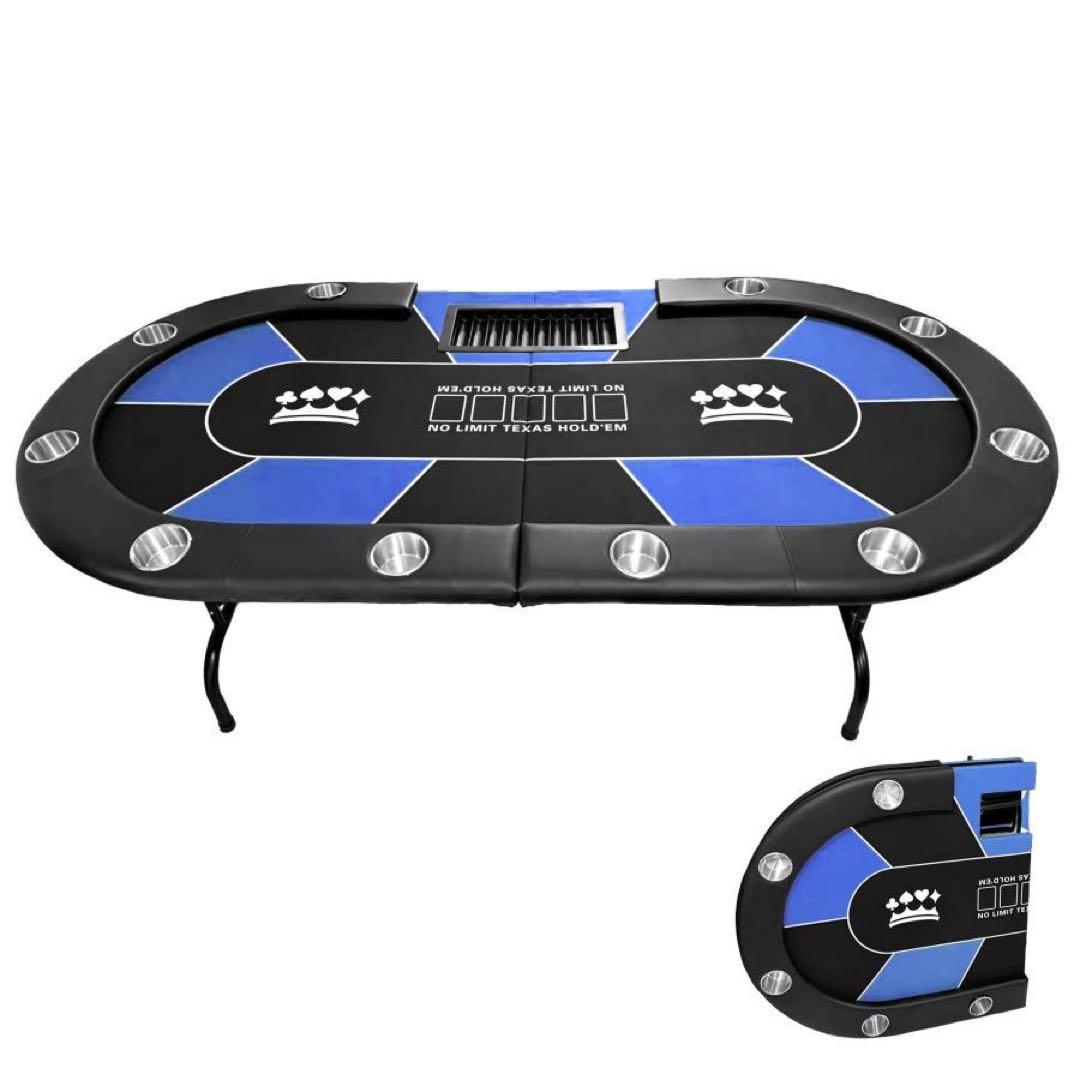 ポーカーテーブル 折りたたみ 10人対応 家庭用 ドリンクホルダー付きトランプ TiltPlay ポーカーテーブル 折りたたみ 10人対応 家庭用 業務用 最大