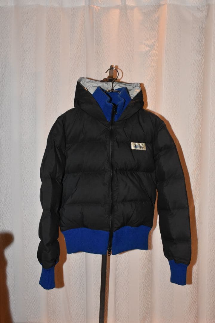 Crescent down worksブラックダウンジャケット フード付き Crescent Down Works クレセントダウンワークス BLACK ダウン