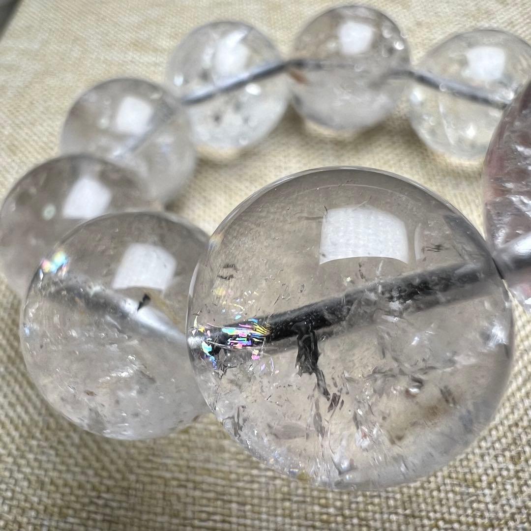 【711012】虹入り 大玉 ハーキマーダイヤモンド 17.7mm ブレスレット