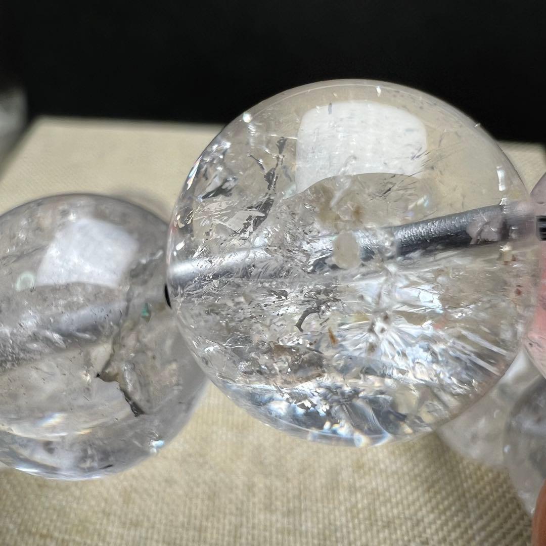 【711012】虹入り 大玉 ハーキマーダイヤモンド 17.7mm ブレスレット