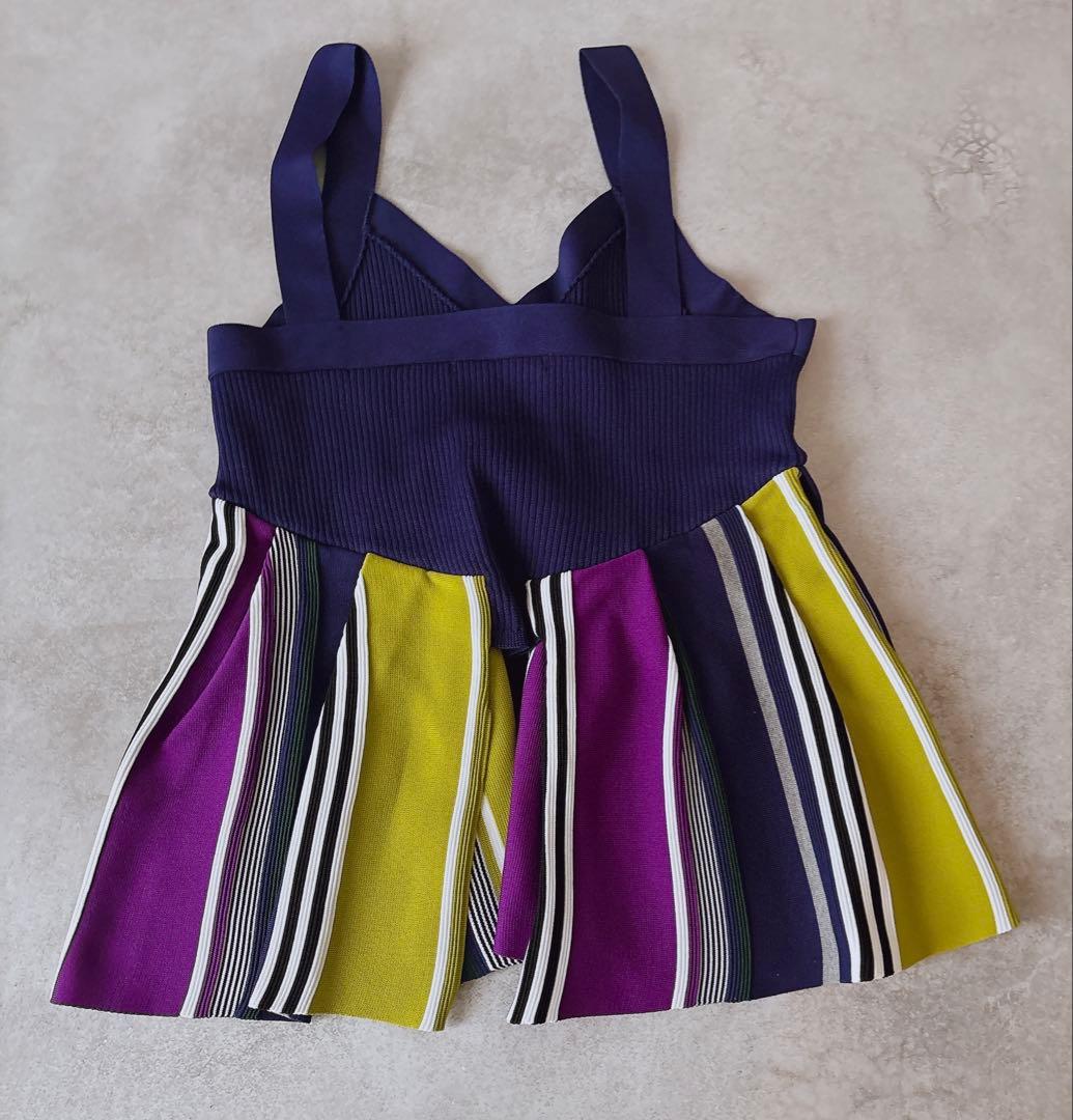 UN3D. アンスリード マルチストライプニットビスチェ キャミソール