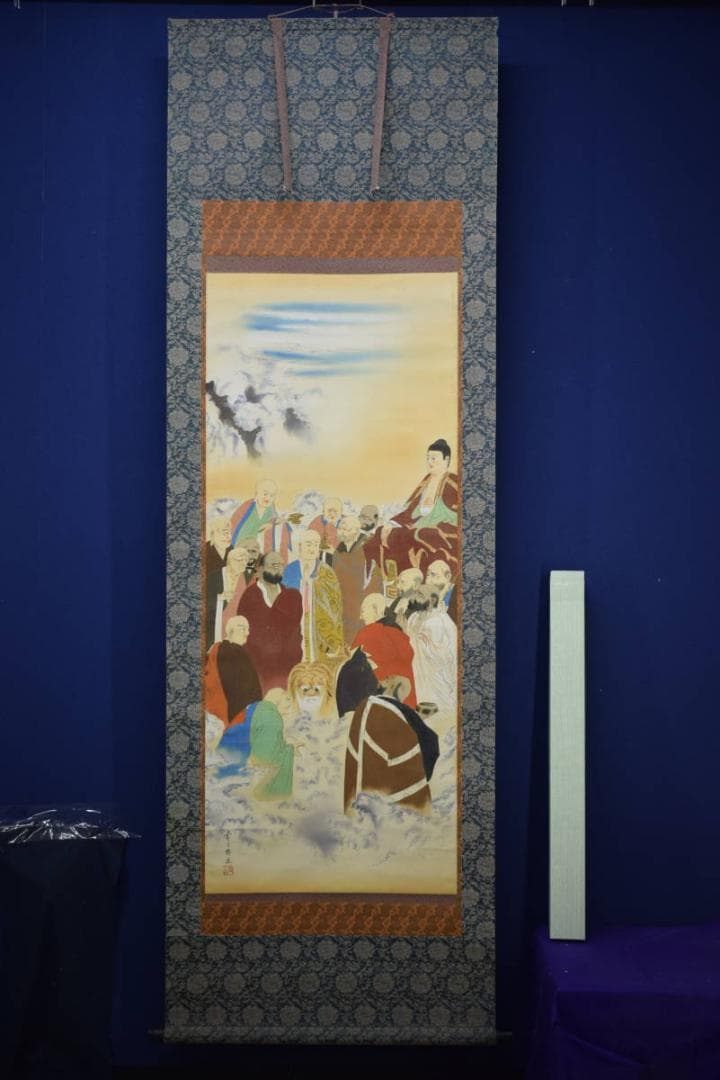 不詳/作者不詳/春景山水人物図/布袋屋掛軸HF-757