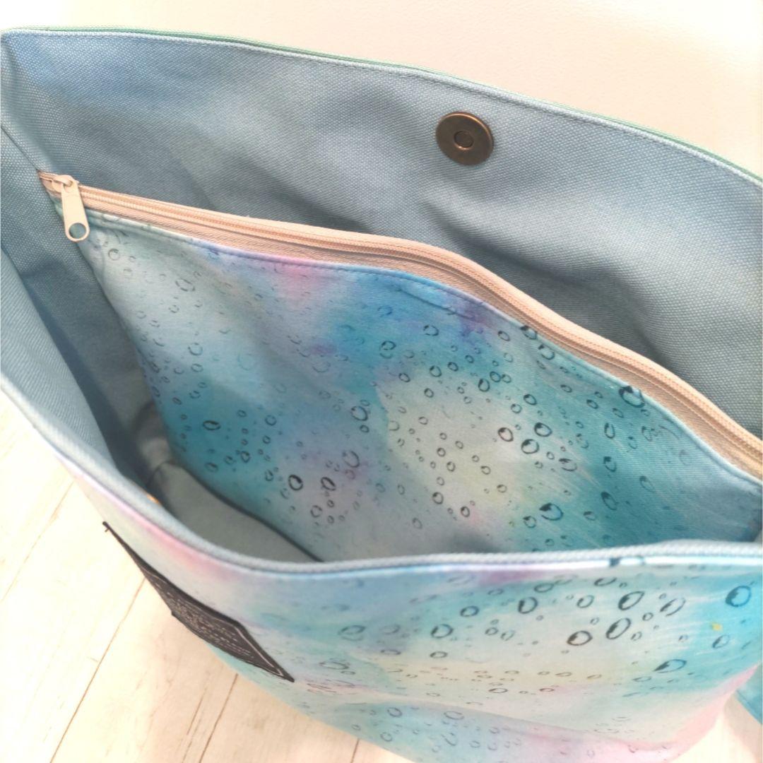 おたま様 仕切りポケット付ショルダーバッグ ファスナートート ミニ財布