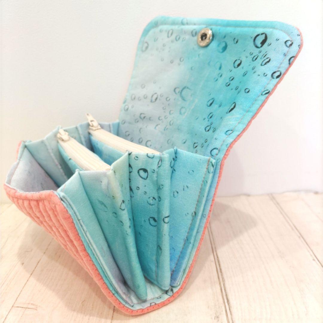 おたま様 仕切りポケット付ショルダーバッグ ファスナートート ミニ財布