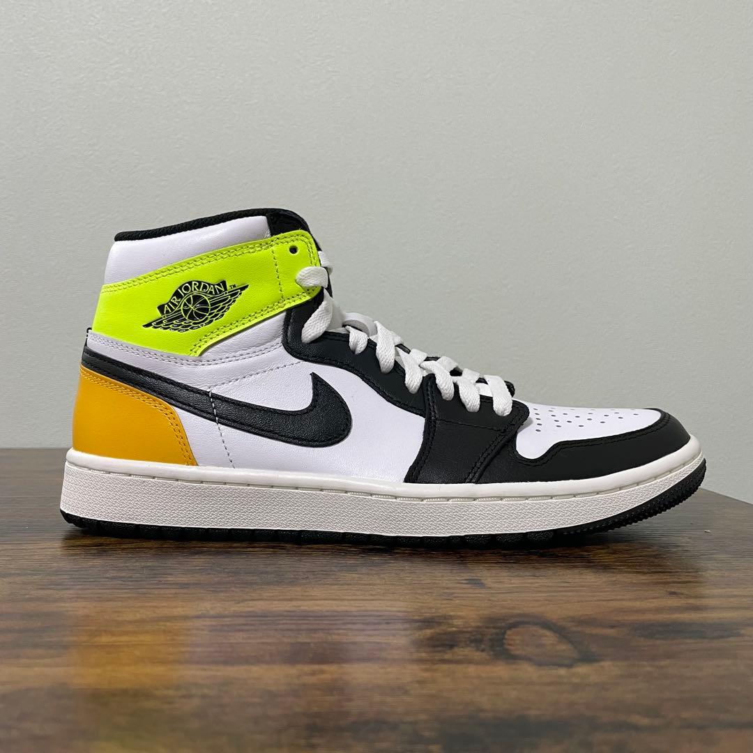 ナイキ ゴルフ　エアジョーダン1 ハイ G　26.5cm　白/黒/黄　箱無し